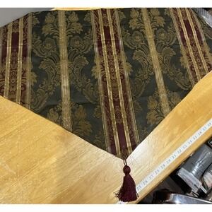 Croscill Majestic Green Ruby Damask Valance Tassle 39x27" Ascot